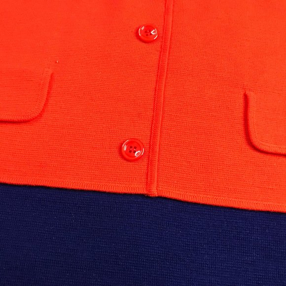 Vintage Retro 60s 70s 100% Wool Knit Wrap Button Women Tunic Dress Pocke Size 11 - Picture 3 of 8